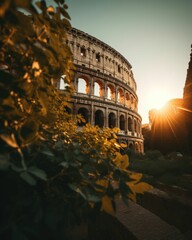 AI generated illustration of a breathtaking view of the Coliseum in Italy