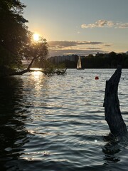 Wall Mural - sunset on the river