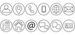 Contact information icons for business card on white background