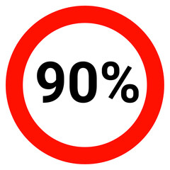 Poster - 90 percent sign icon 