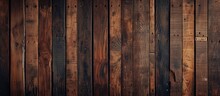 A Detailed View Of A Brown Wooden Fence With Varnish, Showing The Beautiful Pattern Formed By The Wooden Planks And Their Tinted Shades.