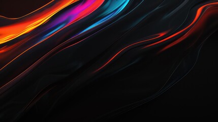 Futuristic wave background with deep black tones, luminous glowing light effects, and sparkling highlights.
