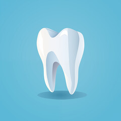 Wall Mural - Illustration of a tooth on a blue background