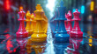 Colorful chess figures.