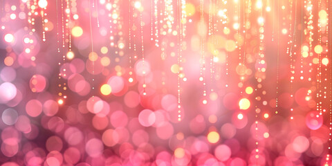 Wall Mural - Glitter abstract background with sparkling golden particles and bokeh