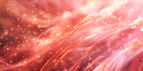 Wall Mural - Glitter abstract background with sparkling golden particles and bokeh