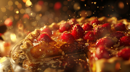 Cranberry pie slice, a delicious dessert made with fresh ingredients
