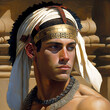 Elegant Royalty: The Graceful Countenance of an Egyptian Prince in Gilded Robes
