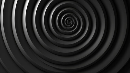 Canvas Print - A captivating black spiral design with a hypnotic, infinite loop.