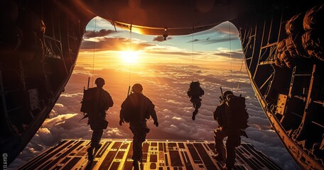 Army Soldiers and Paratroopers Execute a Precision Airborne Operation from an Air Force C-130