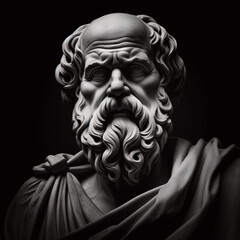 Wall Mural - Socrates, Greek philosopher from Athens, founder of Western philosophy. Socrates bust sculpture, ancient Greek philosopher from Athens. ancient Greek philosopher.	