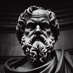 Wall Mural - Socrates, Greek philosopher from Athens, founder of Western philosophy. Socrates bust sculpture, ancient Greek philosopher from Athens. ancient Greek philosopher.	