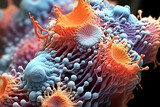 Fototapeta Do akwarium - Electron microscopy of fungus, pseodo color,electron microscopy,500x zoom,