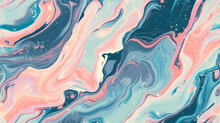 Abstract Psychedelic Marble Texture. Swirling Colorful Marble Ink Patterns. Fluid Coral Marble Texture