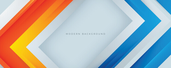 Poster - abstract modern background blue and orange color shape decorative design vector