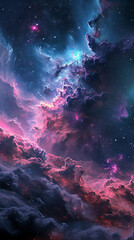 Wall Mural - Night sky with stars and nebula