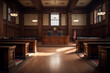 Empty American Style Courtroom