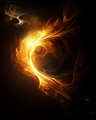 Wall Mural - abstract fire flame rays on dark background