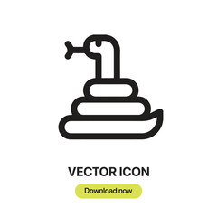 Leinwandbilder - Snake icon vector. Linear-style sign for mobile concept and web design. Snake symbol illustration. Pixel vector graphics - Vector.	
