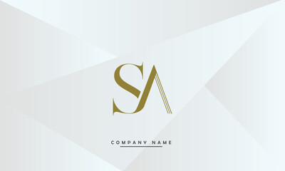 Poster - SA, AS, S, A Abstract Letters Logo Monogram