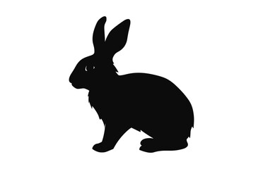 Wall Mural - Easter Bunny black silhouette vector isolated on a white background