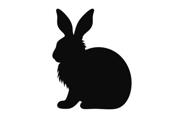 Wall Mural - Easter Bunny silhouette black vector isolated on a white background