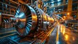 © Media Srock - Machinery and steam turbine at a power plant background