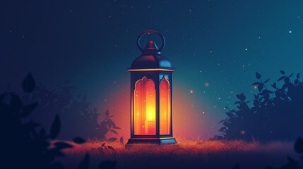 Minimalist Islamic Ramadan lantern background