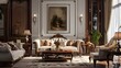 classic interior design, furniture, rich textures