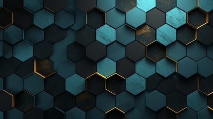 Poster - Hexagon wallpaper: geometric pattern background in vibrant colors for modern interior design