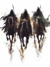 Four Horsemen Of The Apocalypse Illustration Generative AI