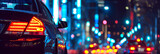 Fototapeta  - city street by night, AI generated