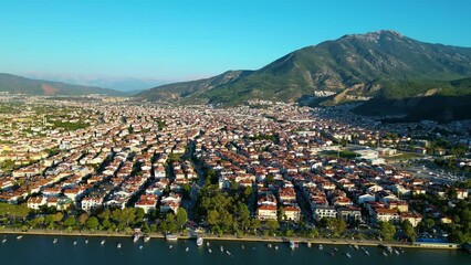 Wall Mural - Aerial view of Fethiye in Mugla Province, Turkey.