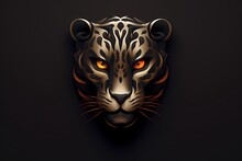 Powerful Jaguar Face Logo With Bold Features, Symbolizing Strength And Stealth, Displayed Against A Solid And Impactful Background For A Commanding Brand Identity