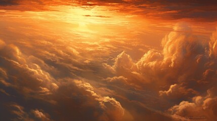 Wall Mural - Orange sky and cloud