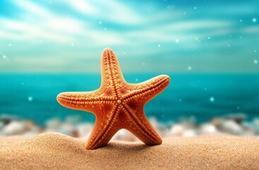 Wall Mural - A starfish on sand on the beach