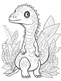 Fototapeta  - Dinosaurs coloring pages for kids