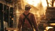 © Natalia - A sawmill worker poster with copy space
