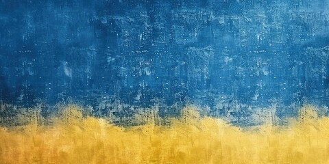 Sticker - blue and yellow abstract grunge background with scratches and beton concrete wall texture