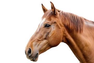 horse head isolated on white or transparent png