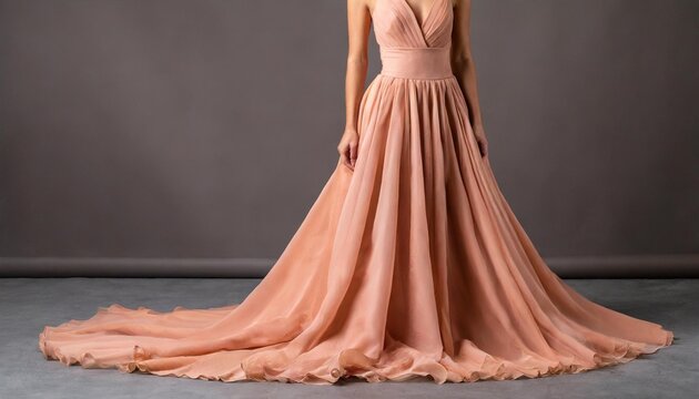 peach fuzz color midi bridesmaid dress product catalog photo studio lighting