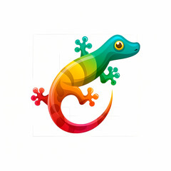 Wall Mural - Colorful Gradient Gecko Logo Illustration.