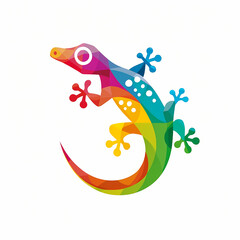 Wall Mural - Gradient Colored Gecko Logo Concept.