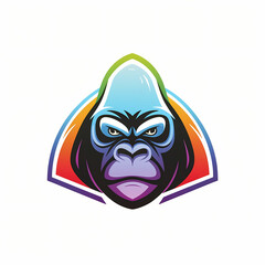 Wall Mural - Gradient Colored Gorilla Logo Concept.