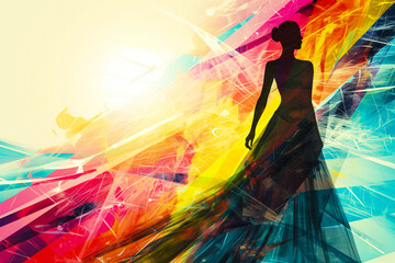 Wall Mural - Abstract silhouette of a woman