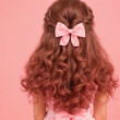 girl with a pink bow, coquette style
