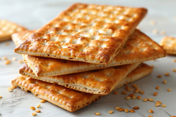 Matzah Jewish holiday bread, Passover celebration concept
