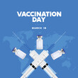 National vaccination day design with Global background. Social media post design, web banner, design elements, templates.
