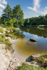 Quiet Ros river in summer, Ukraine