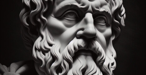 Wall Mural - Socrates, Greek philosopher from Athens, founder of Western philosophy. Socrates bust sculpture, ancient Greek philosopher from Athens. ancient Greek philosopher.	